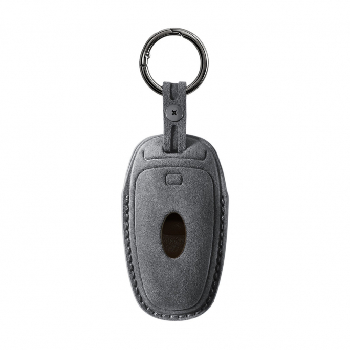 Alcantara Car Key Fob Cover for Hyundai Model D - Space Grey, Image 5