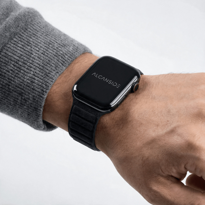 Alcantara Apple Watch Band - Deep Black - 42/44/45/46mm & Ultra (49mm), Afbeelding 3