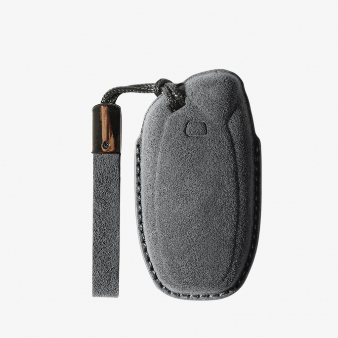 Alcantara Car Key Fob Cover for Lamborghini Model A with Buckle - Space Grey, Image 5
