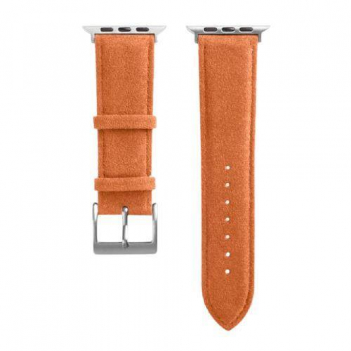 Alcantara Apple Watch Band With Buckle - Orange - 38/40/41/42mm, Image 1