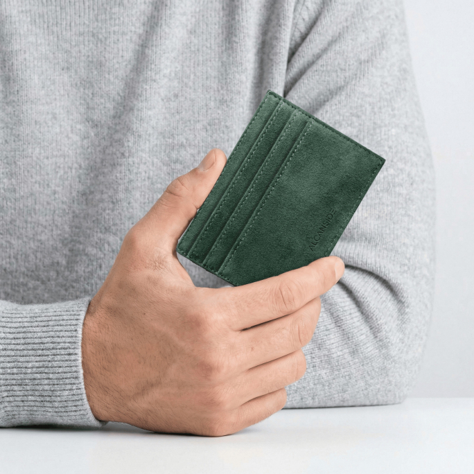 Alcantara Card Wallet - Midnight Green, Image 3