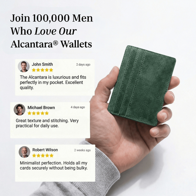 Alcantara Card Wallet - Midnight Green, Image 4