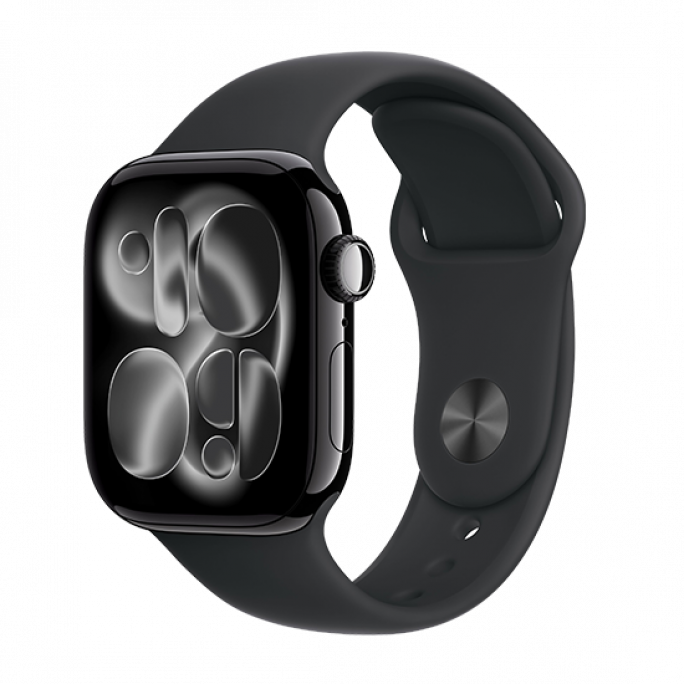 Watch Apple Watch Series 11 (2025) LTE 42mm Jet Black Aluminium Case with Sport Band S/M - Black, Afbeelding 1
