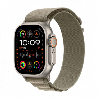 Watch Apple Watch Ultra 2 (2023) LTE 49mm Natural Titanium Case with Alpine Loop S - Olive, Image 1