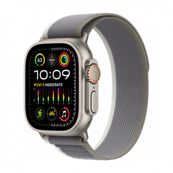 Watch Apple Watch Ultra 2 (2023) LTE 49mm Natural Titanium Case with Trail Loop  M/L - Green/Grey, Image 1