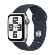 Watch Apple Watch SE (2023) LTE 40mm Silver Aluminium Case with Sport Band S/M - Storm Blue