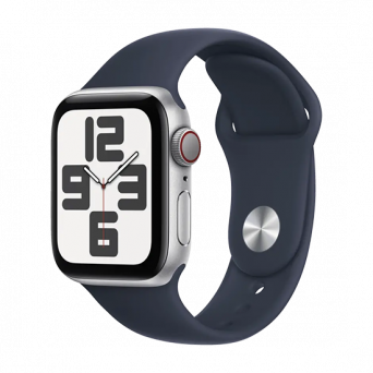 Watch Apple Watch SE (2023) LTE 40mm Silver Aluminium Case with Sport Band S/M - Storm Blue, Image 1