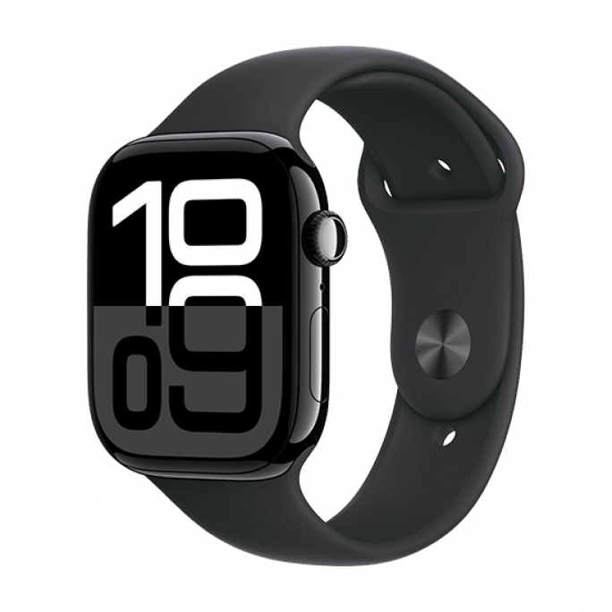 Watch Apple Watch Series 10 LTE 46mm Jet Black Aluminium Case with Sport Band - Black, Afbeelding 1
