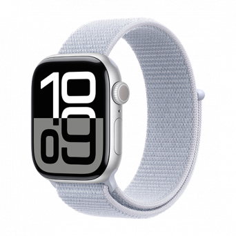 Watch Apple Watch Series 10 GPS 42mm Silver Aluminium Case with Sport Loop - Blue Cloud, Image 1