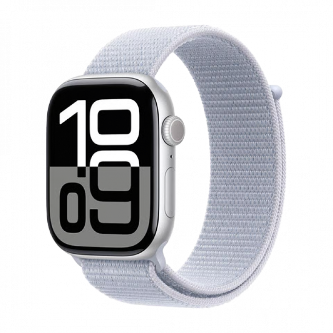 Watch Apple Watch Series 10 GPS 46mm Silver Aluminium Case with Sport Band S/L - Blue Cloud, Image 1