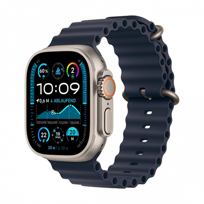 Watch Apple Watch Ultra 2 LTE (2024) 49mm Black Titanium Case with Trail Loop M/L - Navy, Image 1