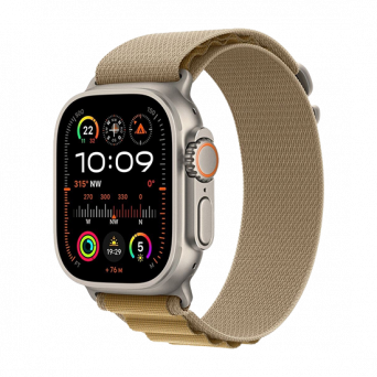 Watch Apple Watch Ultra 2 (2024) LTE 49mm Natural Titanium Case with Alpine Loop M - Almond, Image 1