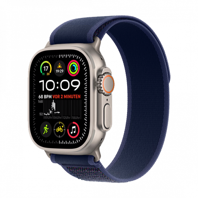 Watch Apple Watch Ultra 2 (2024) LTE 49mm Natural Titanium Case with Trail Loop S/M - Blue, 664€, Image 1 Watch Apple Watch Ultra 2 (2024) LTE 49mm Natural Titanium Case with Trail Loop S/M - Blue, Image 1