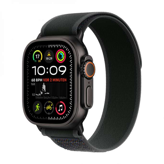 Watch Apple Watch Ultra 2 LTE (2024) 49mm Black Titanium Case with Trail Loop M/L - Black, Image 1