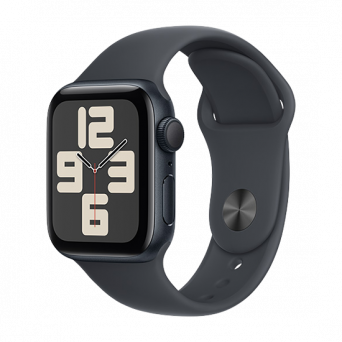 Watch Apple Watch SE (2024) GPS 44mm Midnight Aluminium Case with Sport Band S/M - Midnight, Image 1