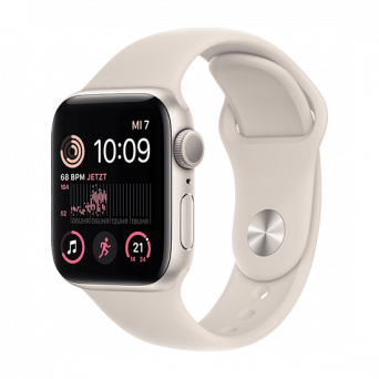 Watch Apple Watch SE2 (2024) GPS 44mm Starlight Aluminium Case with Sport Band M/L - Starlight, Image 1