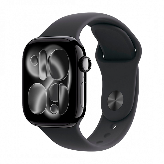 Watch Apple Watch Series 11 (2025) GPS 42mm Jet Black Aluminium Case with Black Sport Band M/L - Black, Afbeelding 1