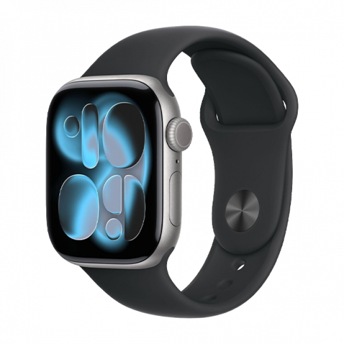 Watch Apple Watch Series 11 (2025) GPS 42mm Space Grey Aluminium Case with Black Sport Band M/L - Grey, Afbeelding 1