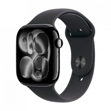 Watch Apple Watch Series 11 (2025) GPS 46mm Jet Black Aluminium Case with Black Sport Band S/M - Black