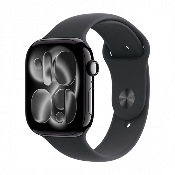 Watch Apple Watch Series 11 (2025) GPS 46mm Jet Black Aluminium Case with Black Sport Band M/L - Black    , Image 1