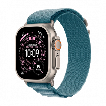 Watch Apple Watch Ultra 3 (2025) 5G 49mm Natural Titanium Case with Alpine Loop S - Light Blue, Image 1