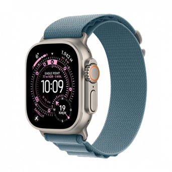 Watch Apple Watch Ultra 3 (2025) 5G 49mm Natural Titanium Case with Alpine Loop L - Light Blue, Image 1