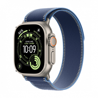 Watch Apple Watch Ultra 3 (2025) 5G 49mm Natural Titanium Case with Trail Loop M/L - Blue/Bright Blue, Image 1