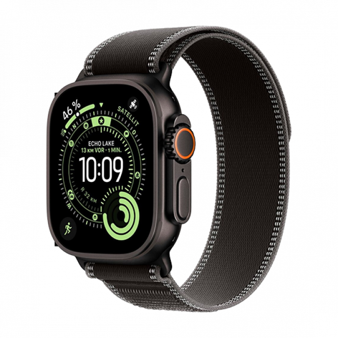 Watch Apple Watch Ultra 3 (2025) 5G 49mm Black Titanium Case with Trail Loop M/L - Black/Charcoal, Image 1