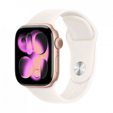 Watch Apple Watch Series 11 (2025) GPS 42mm Rose Gold Aluminium Case with Light Blush Sport Band S/M - Rose Gold