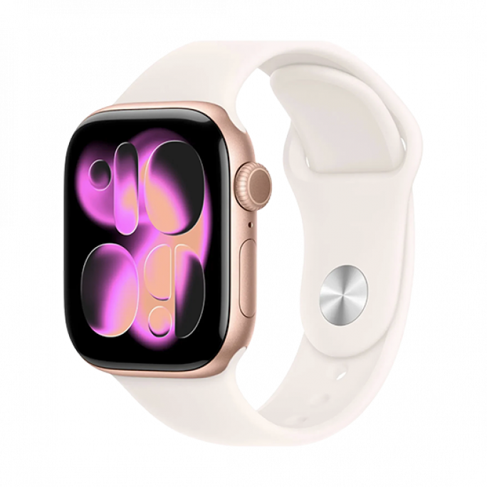 Watch Apple Watch Series 11 (2025) GPS 42mm Rose Gold Aluminium Case with Light Blush Sport Band S/M - Rose Gold, Image 1