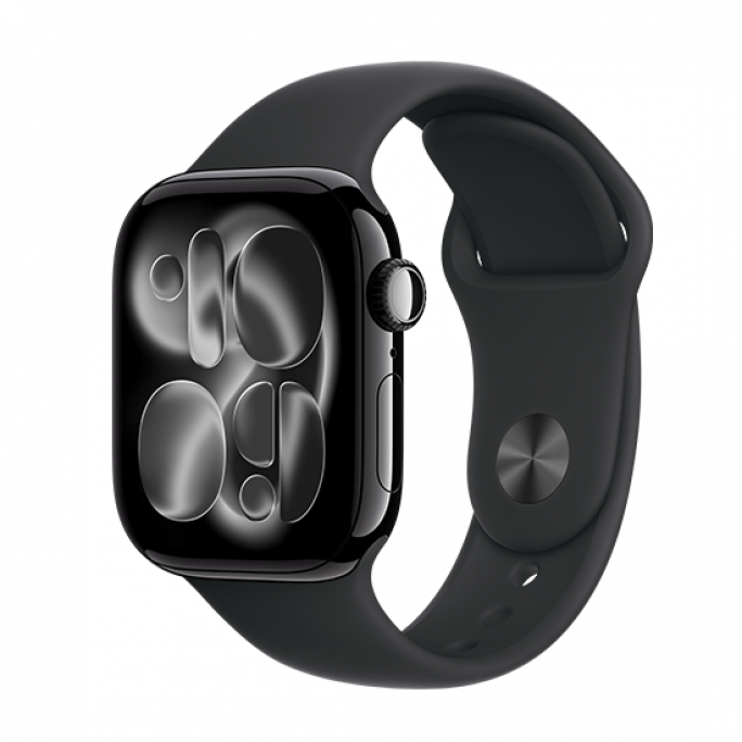 Watch Apple Watch Series 11 (2025) GPS 42mm Jet Black Aluminium Case with Sport Band S/M - Black, Image 1