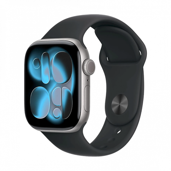 Watch Apple Watch Series 11 (2025) GPS 42mm Space Grey Aluminium Case with Black Sport Band S/M - Black, Image 1