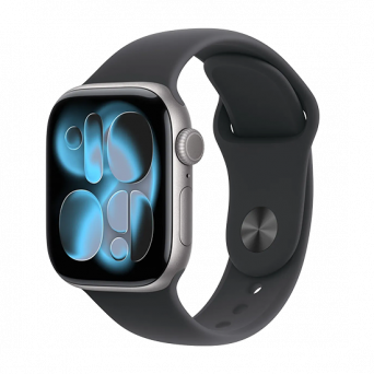 Watch Apple Watch Series 11 (2025) GPS 42mm Space Grey Aluminium Case with Sport Band S/M - Black, Image 1