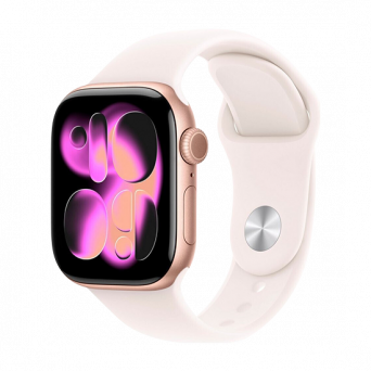 Watch Apple Watch Series 11 (2025) GPS 42mm Rose Gold Aluminium Case with Sport Band M/L - Light Blush, Image 1