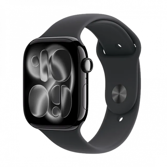 Watch Apple Watch Series 11 (2025) GPS 46mm Jet Black Aluminium Case with Sport Band M/L - Black, Image 1