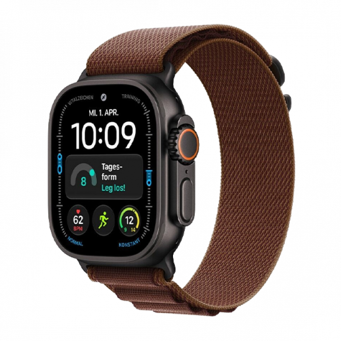 Watch Apple Watch Ultra 4 (2026) 5G 49mm  Black Titanium Case with Burgundy Alpine Loop M - Black, Image 1