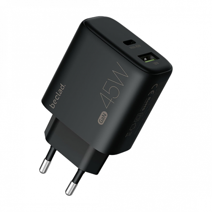 Beclad 45W Adapter USB-C + A - Black, 15€, Image 1 Beclad 45W Adapter USB-C + A - Black, Image 1