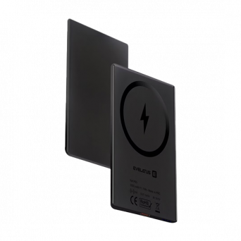 Evelatus 3000mAh Powerbank Super Slim (6.5mm) With Wireless Charging - Black, Image 1