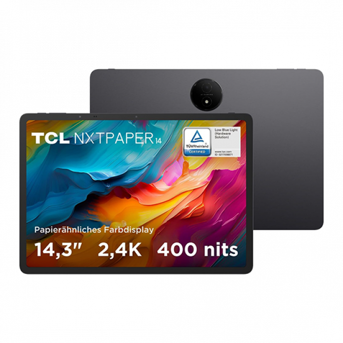 TCL NxtPaper 14 14.3 WiFi 8GB RAM 256GB Flip Case + T-Pen - Grey, Image 1