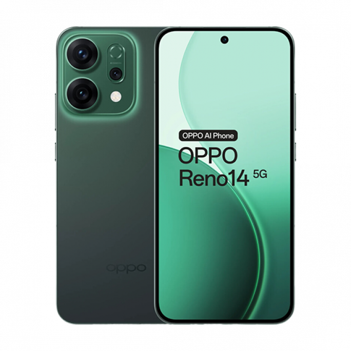 Oppo Reno14 5G Dual Sim 12GB RAM 512GB - Luminous Green, Afbeelding 1