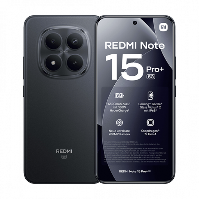 Xiaomi Redmi Note 15 Pro+ 5G Dual Sim 12GB RAM 512GB - Black, Afbeelding 1