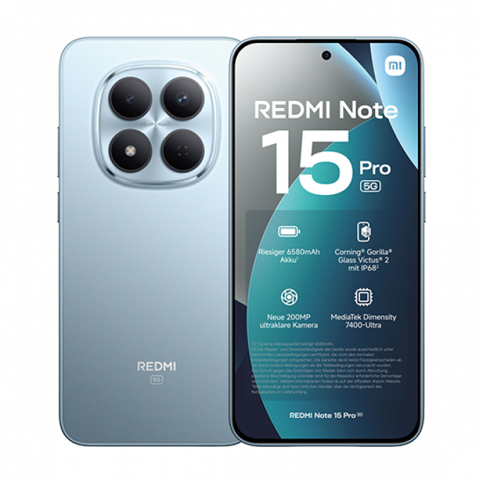 Xiaomi Redmi Note 15 Pro 5G Dual Sim 8GB RAM 256GB - Blue, Afbeelding 1