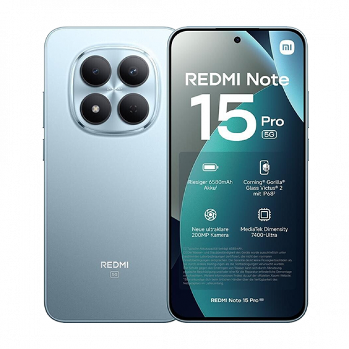 Xiaomi Redmi Note 15 Pro 5G Dual Sim 8GB RAM 512GB - Blue, Afbeelding 1