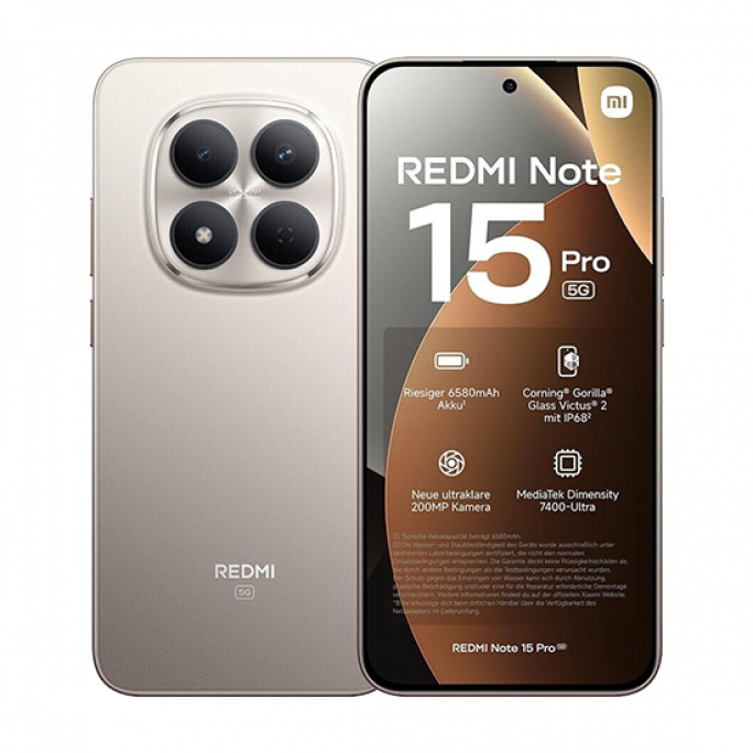 Xiaomi Redmi Note 15 Pro 5G Dual Sim 8GB RAM 512GB - Titanium, Afbeelding 1
