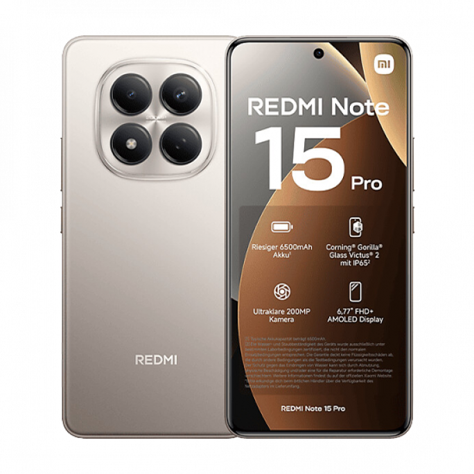 Xiaomi Redmi Note 15 Pro 4G Dual Sim 8GB RAM 256GB - Titanium, Afbeelding 1