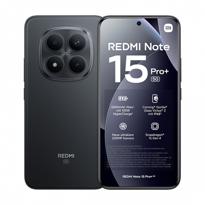 Xiaomi Redmi Note 15 Pro+ 5G Dual Sim 8GB RAM 256GB - Black, Afbeelding 1