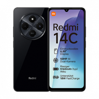 Xiaomi Redmi 14C 4G Dual Sim 4GB RAM 128GB - Black, Image 1