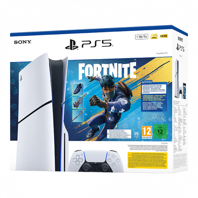 Sony PlayStation 5 Slim Disc Edition 1TB + Fortnite: Flowering Chaos - White, Afbeelding 1