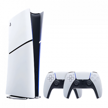 Sony PlayStation 5 Slim Digital Edition 825GB with 2 Dualsense Controller - White