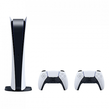 Sony PlayStation 5 Digital Edition 825GB with 2 Dualsense Controller - White